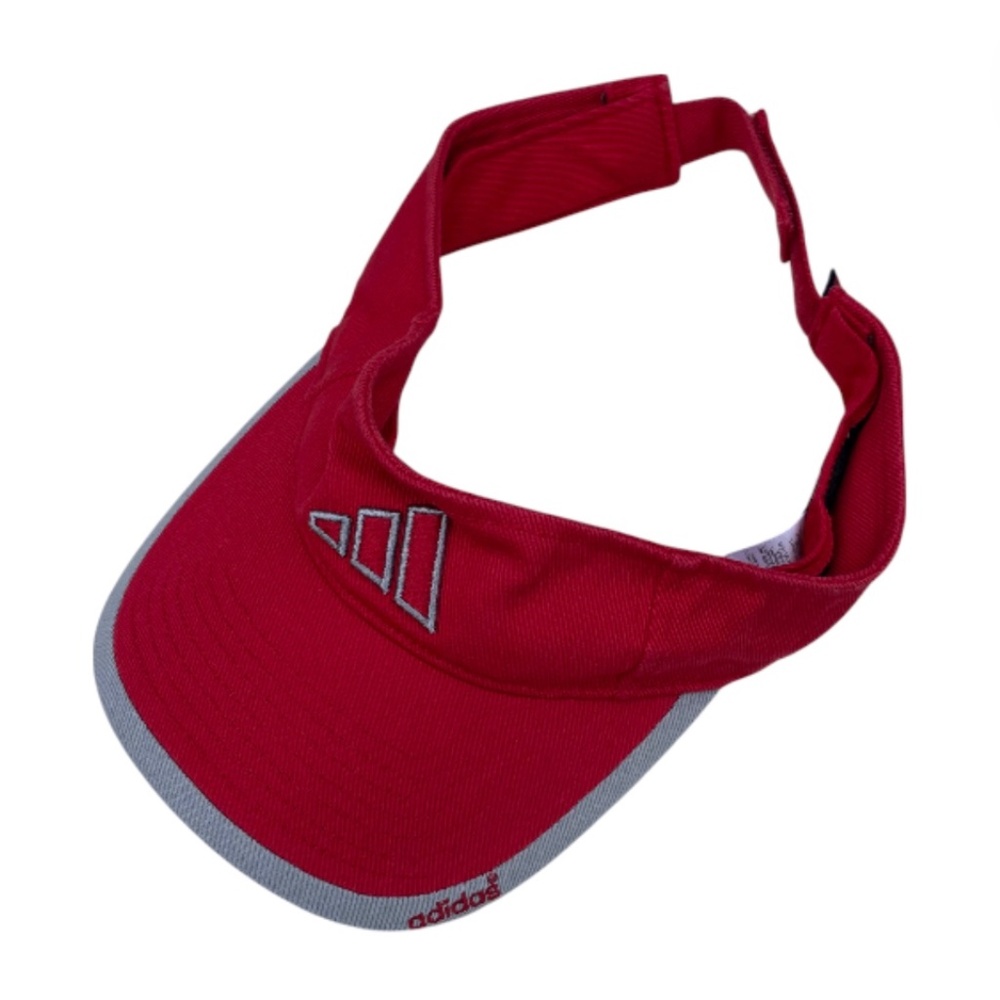 Vintage Adidas Visor Hat – Red, White & Black | Strapback Cap